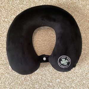 Lucky Brand Black Neck Pillow with Logo